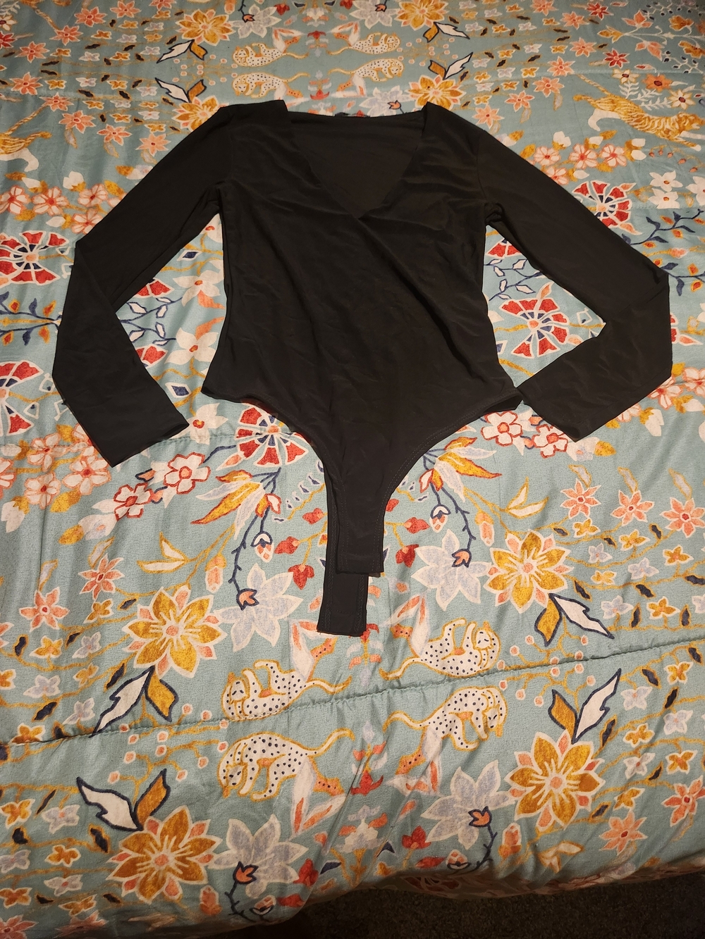Classic Black Long-Sleeve Women One-Piece Bodysuit